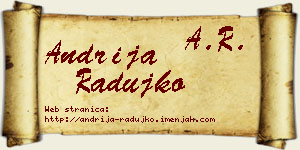 Andrija Radujko vizit kartica